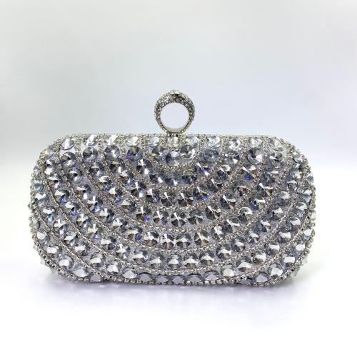 Pvc & Polyester Clutch Bag, Silber,  Stück