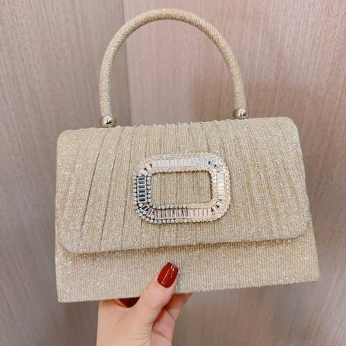 Polyester Easy Matching Clutch Bag with rhinestone gold PC