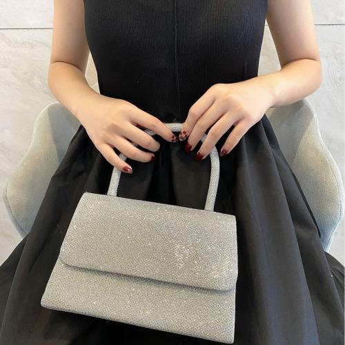 Polyester Clutch Bag, Silber,  Stück