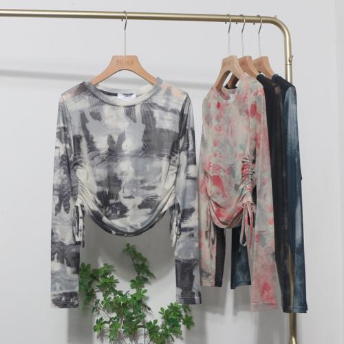 Spandex Women Long Sleeve Blouses sun protection & breathable Tie-dye : PC