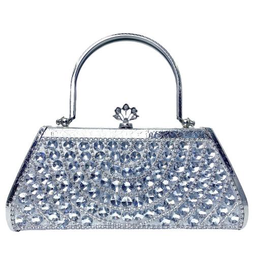 Polyester Clutch Bag, Silber,  Stück