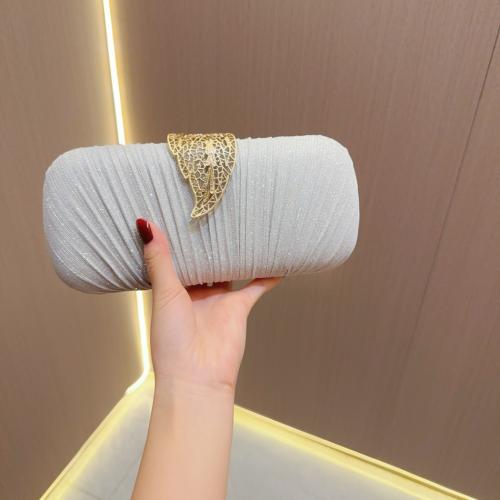 Polyester Clutch Bag, Silber,  Stück