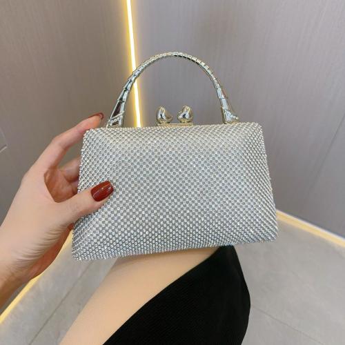 Polyester Clutch Bag, Silber,  Stück