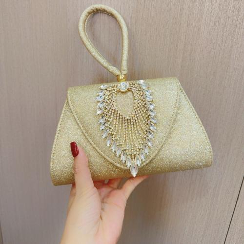 Polyester Clutch Bag, Blattmuster, Gold,  Stück