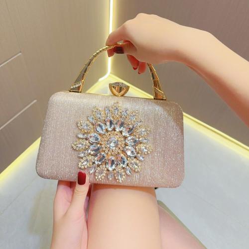 Polyester Easy Matching Clutch Bag with rhinestone floral PC