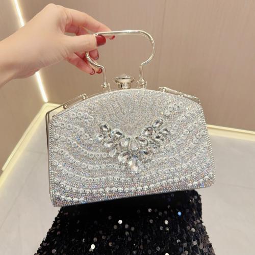 PU Leather & Polyester Easy Matching Clutch Bag with rhinestone PC