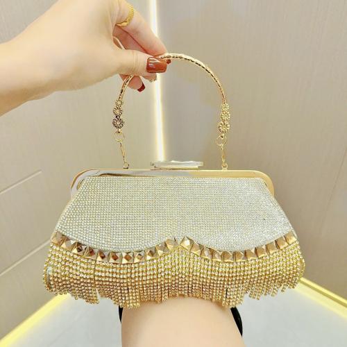 Polyester Easy Matching & Tassels Clutch Bag with rhinestone PC