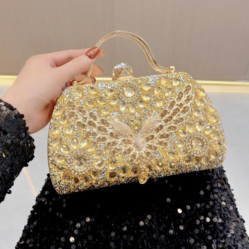 PU Leather & Polyester Easy Matching Clutch Bag with rhinestone PC