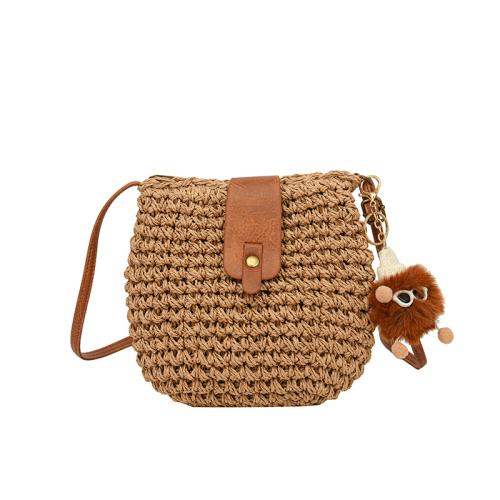 Straw Easy Matching & Weave Crossbody Bag khaki PC