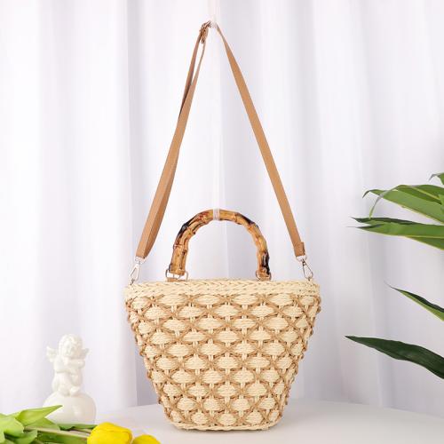 Paper Rope Easy Matching Woven Tote attached with hanging strap PC