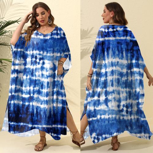 Polyester Zwemmen Cover Ups Afgedrukt Blauwe : stuk