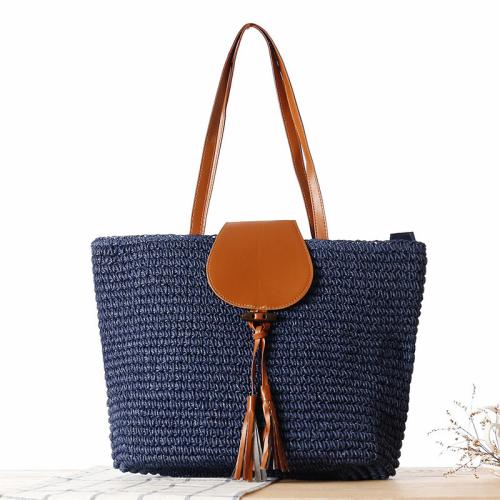 Paper Rope Easy Matching Woven Shoulder Bag large capacity PC