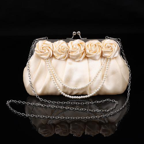 Polyester Clutch Tas Bloemen Abrikoos stuk