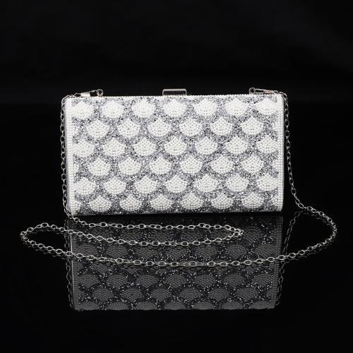 Polyester Clutch Bag, Silber,  Stück