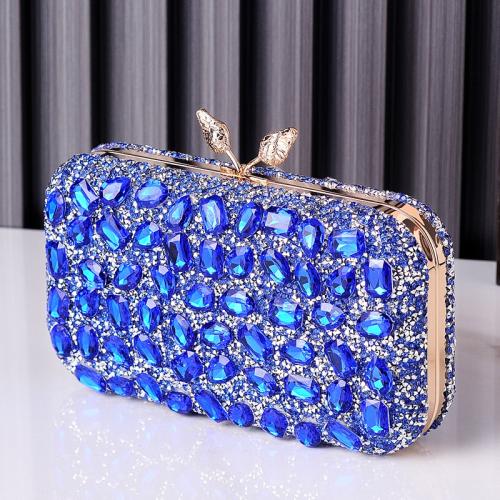 Resin & Polyester Box Bag Clutch Bag with rhinestone PC