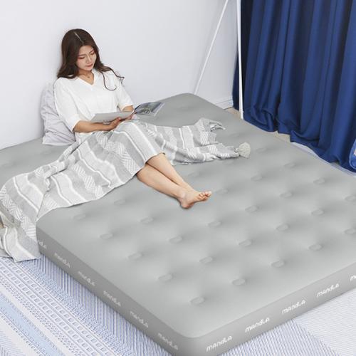 Tissu de flocking PVC Matelas gonflable de lit Gris pièce