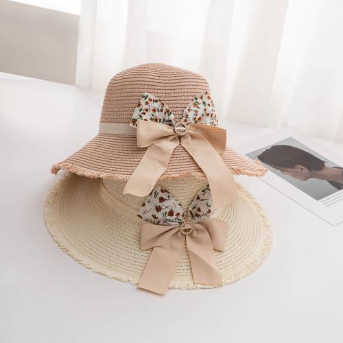 Paille Chapeau de paille de protection solaire modèle bowknot plus de couleurs pour le choix pièce