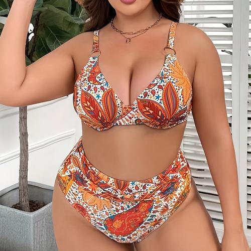 Polyester Plus Size Tankinis Set & two piece & skinny style Set