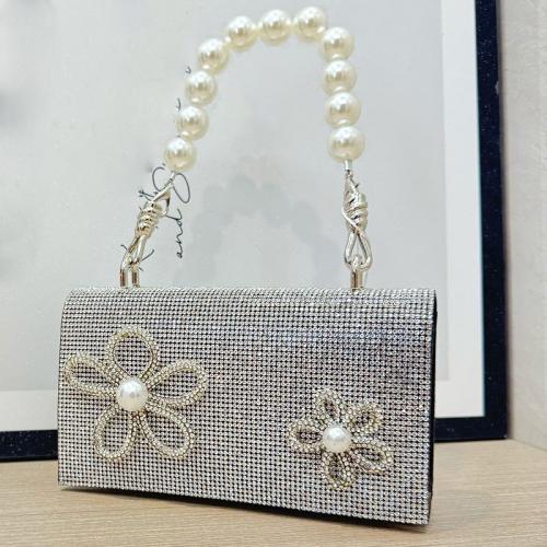 Polyester Easy Matching Clutch Bag with rhinestone floral PC