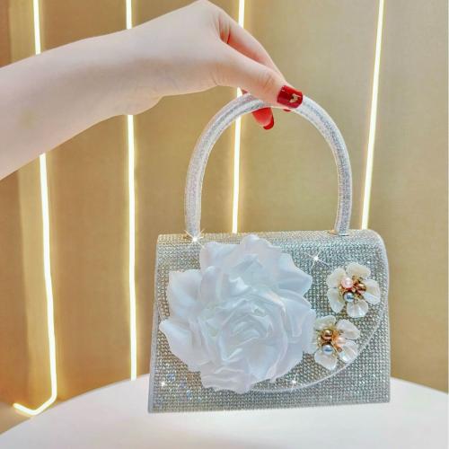 Polyester Easy Matching Clutch Bag with rhinestone floral PC