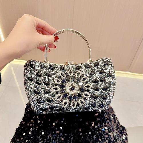 Polyester Easy Matching Clutch Bag with rhinestone floral PC