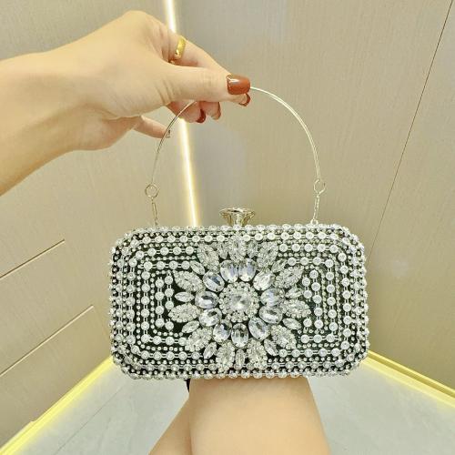 Polyester Easy Matching Clutch Bag with rhinestone floral PC