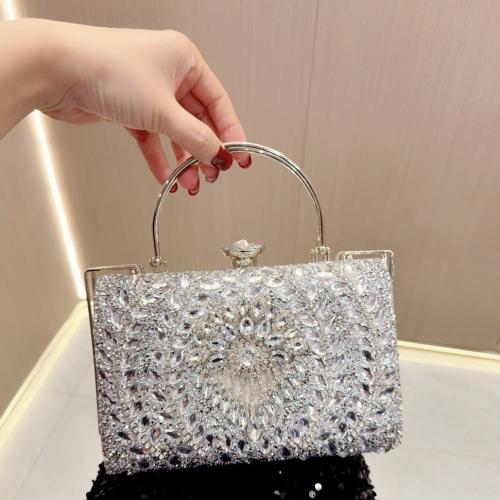 PU Leather & Polyester Easy Matching Clutch Bag with rhinestone PC