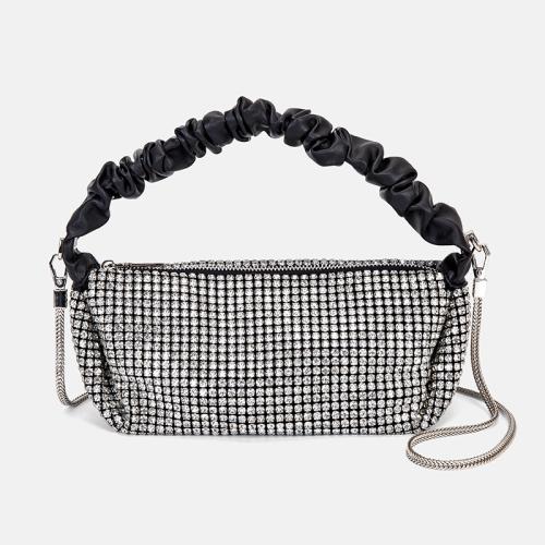 PU Leder Handtasche, Solide, Silber,  Stück