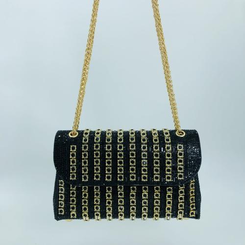 PU Leather & Polyester Easy Matching Clutch Bag with rhinestone PC