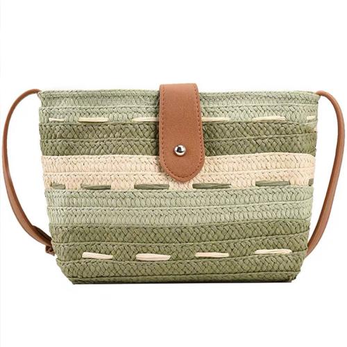 Straw & PU Leather Easy Matching Crossbody Bag PC