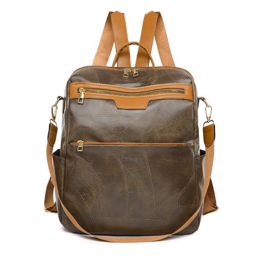 PU Leather Easy Matching Backpack large capacity PC