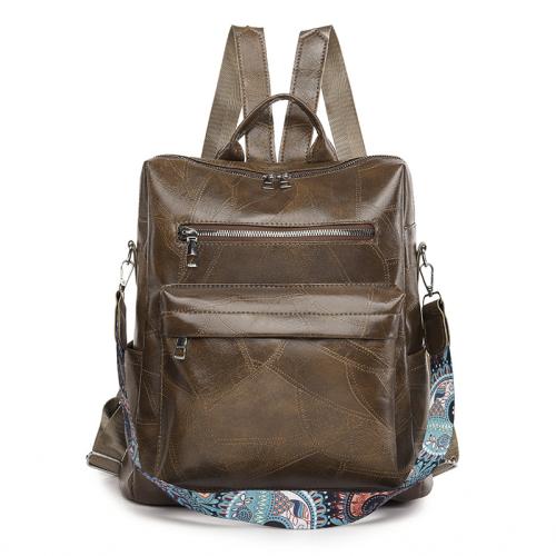 PU Leather Easy Matching Backpack large capacity PC