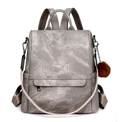 PU Leather Easy Matching Backpack large capacity PC