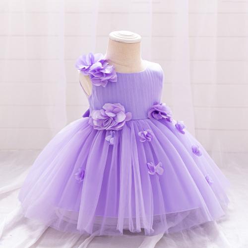 Gaze & Coton Robe d’une seule pièce de fille Solide Violet pièce