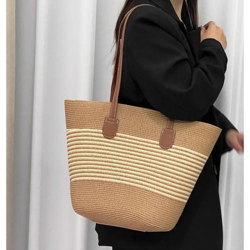 Paille Sac à bandoulière tissé PU Cuir Rayé plus de couleurs pour le choix pièce