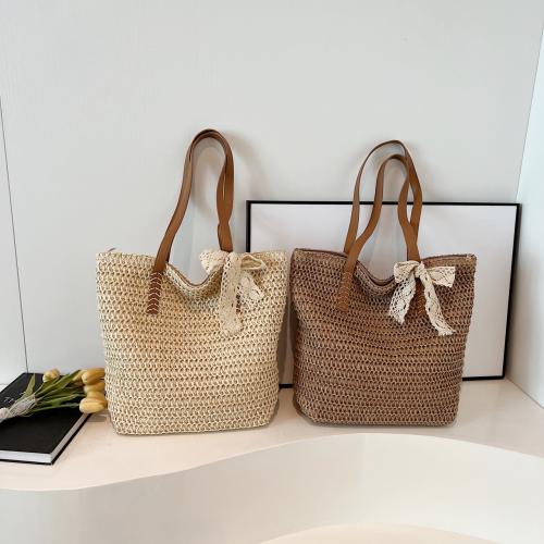 Straw Handmade Woven Shoulder Bag large capacity PC