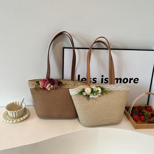 Straw Tote Bag & Handmade Woven Shoulder Bag large capacity PC