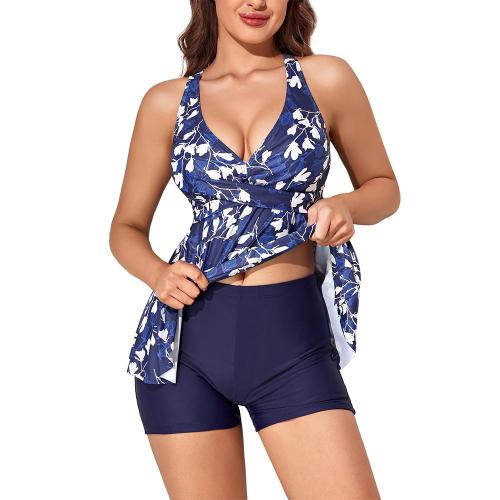 Spandex & Polyester Tankinis Set & two piece & padded printed Set