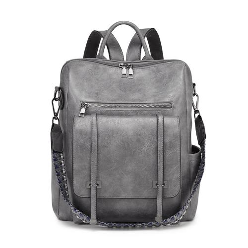 PU Leather Easy Matching Backpack large capacity PC