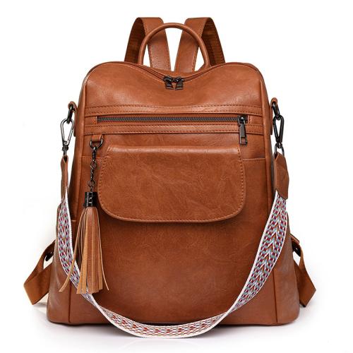 PU Leather Easy Matching Backpack large capacity PC