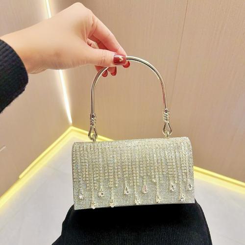 Polyester Easy Matching & Tassels Clutch Bag with rhinestone PC