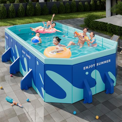 CLORURO DE POLIVINILO Piscina inflable, impreso, azul,  trozo