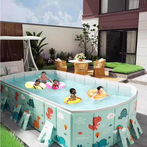 PVC foldable Inflatable Pool printed Cartoon blue PC