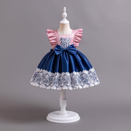 Dentelle & Polyester Robe d’une seule pièce de fille Solide plus de couleurs pour le choix pièce