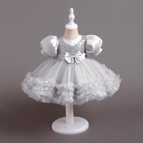 Polyester Princess & Ball Gown Girl One-piece Dress patchwork PC