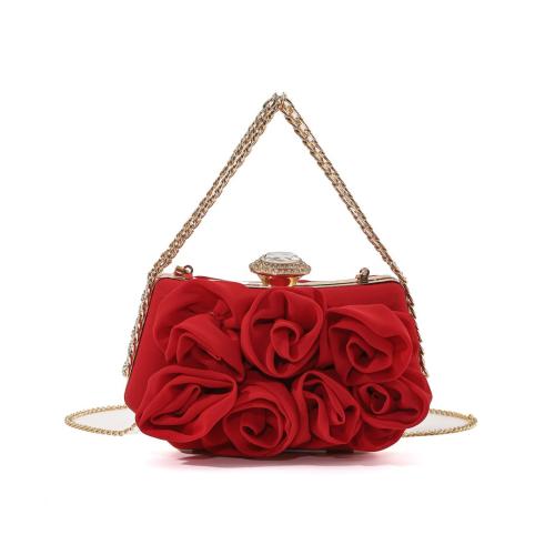 Polyester Easy Matching Clutch Bag with rhinestone floral PC