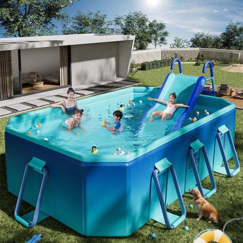 CLORURO DE POLIVINILO Piscina inflable, azul,  trozo