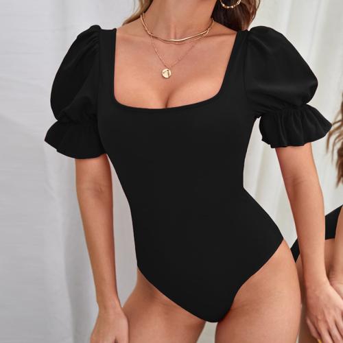 Polyester Combinaison de femmes Solide Noir pièce