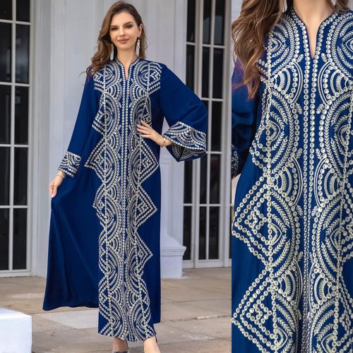 Poliéster Vestido Musilm islámico del Medio Oriente, azul,  trozo