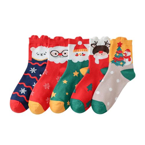 Polyester Unisex Knöchel Socken, Gedruckt, Cartoon, gemischte Farben, :, 5Paare/Viel,  Viel